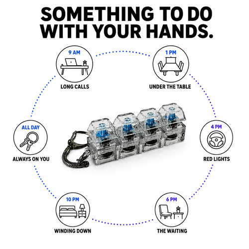 Nooda — Mechanical Key Fidget Keychain with LED